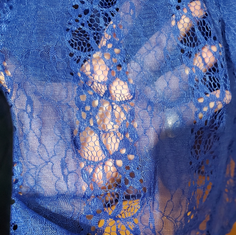 Evogues Blue Lace Top or Swim Cover-up Size 3X - Picture 4 of 7